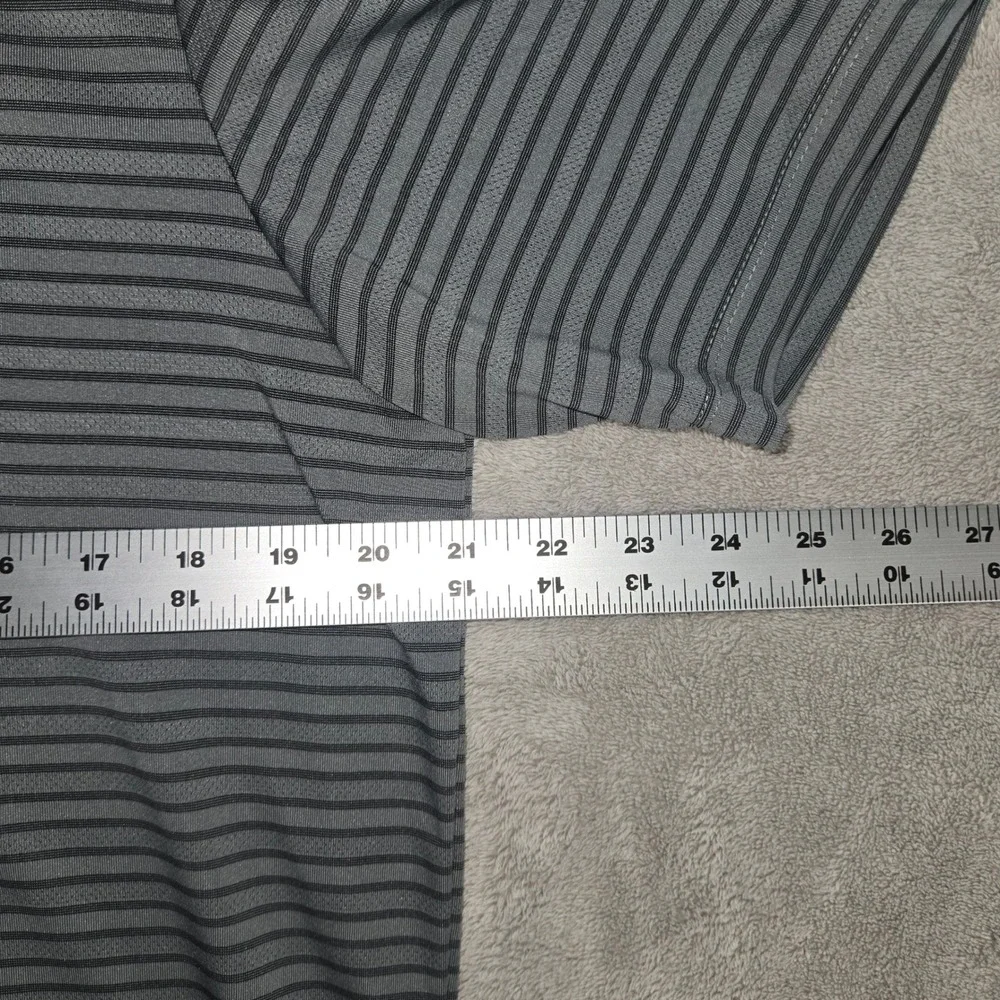 Adidas Golf Climacool Mens Medium Grey Striped Short Sleeve Polo Shirt AE4437 - Picture 6 of 9